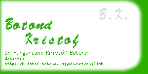 botond kristof business card
